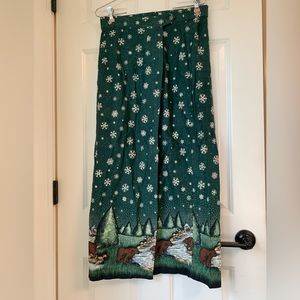 Sun River Clothing Women's Wrap Skirt Size M Vintage Maxi Bear Winter Cabin vtg‎